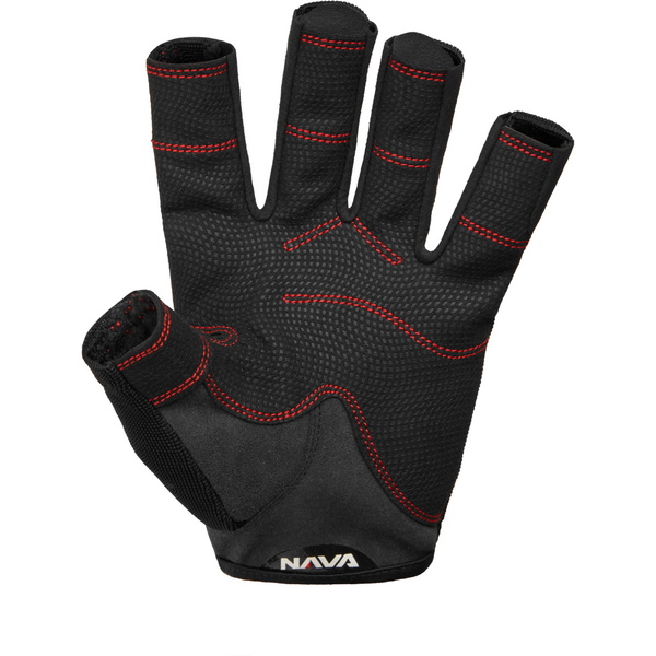 2025 Nava Performance Nava Club Short Finger Sailing Gloves NAVACGSF01 - Black
